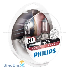 Комплект галогенових ламп Philips VisionPlus SP 12V 55W 12972VPS2 H7, фото 