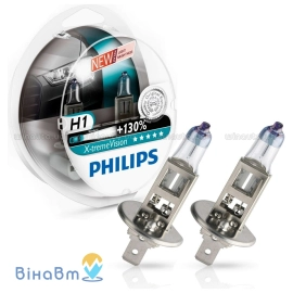 Комплект галогенових ламп Philips X-treme Vision SP 12V 55W 12258XVS2 H1, фото 