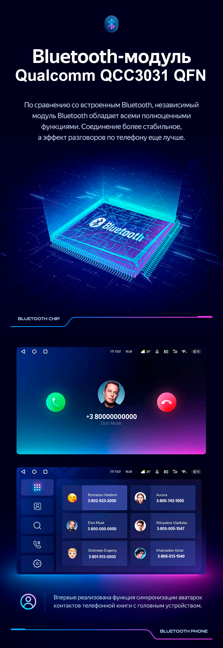 Купив магнитолу Тиес CC3 360 2k 6+128Gb и соединив её с вашим смартфоном через беспроводный Bluetooth