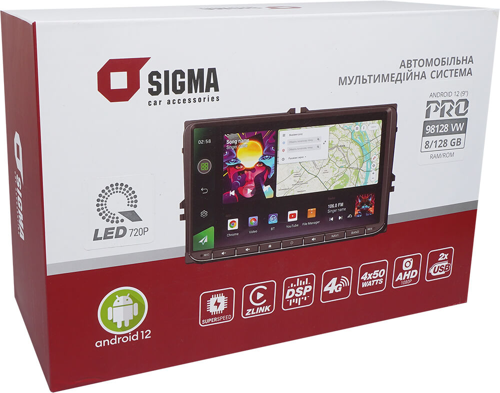 Sigma Pro 98128 8+128Gb Volkswagen Universal 9
