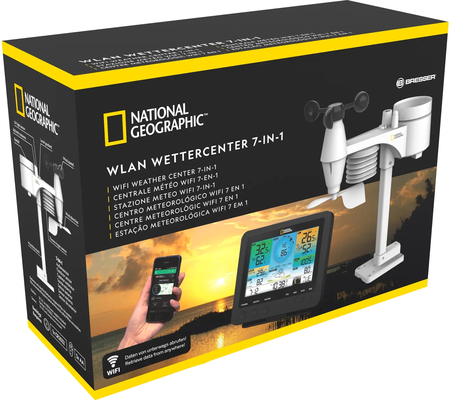 National Geographic WIFI Colour Weather Center 7-in-1 Sensor (9080600 ...