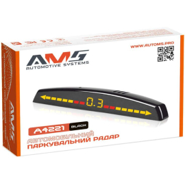 Парктроник AMS A4221 Black (4 датчика), Цвет датчиков: черный, фото 