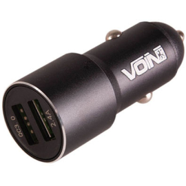 Автомобільний зарядний пристрій VOIN C-30207Q 2USB QC3.0 12/24V Port 1-5V*3A/9V*2A Port 2-5V*2,4A, фото 