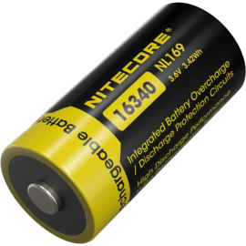 Аккумулятор литиевый Nitecore NL169 CR123A 3.6V 950mAh защищенный, фото 