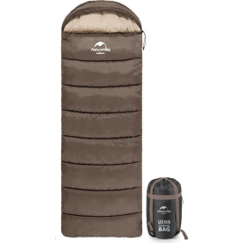 Спальник з капюшоном Naturehike U350S NH20MSD07 -3°C лівий коричневий, фото 