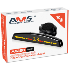 Парктроник AMS A4220 Black (4 датчика), Цвет датчиков: черный, фото 