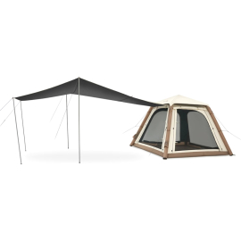 Палатка четырехместная автоматическая надувная с тентом Naturehike Ango CNK2550WS017 коричневая с тентом, фото 