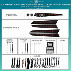 Подсветка салона FORS.auto для Mercedes-Benz C-Class W204 2010-2014 (Ripple)-23 LEDs (FS-PSV-MB-6), фото 