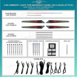 Підсвічування салону FORS.auto для Maserati Ghibli 2013-2022 (Lattice)-22 LEDs (FS-PSV-MS-1), фото 