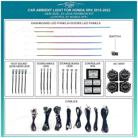 Подсветка салона FORS.auto для Honda XRV 2015-2022 (Rainbow Kit)-23 LEds (FS-PSV-HD-39), фото 