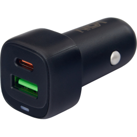Автомобільний зарядний пристрій VOIN 38W, 1USB QC3.0 18W + 1PD 20W, 12/24V, фото 
