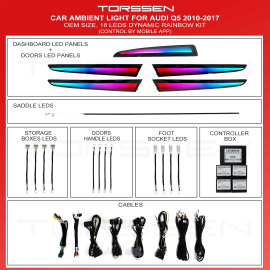 Підсвічування салону Torssen для Audi Q5 2010-2017 (Dynamic) 18 Leds, фото 