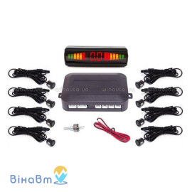 Парктроник Baxster PS-818-11 Black (8 датчиков), Цвет датчиков: черный, фото 