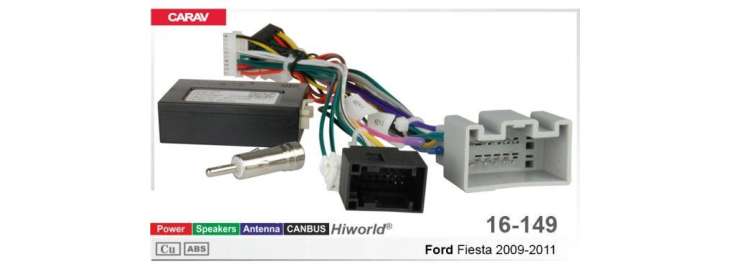 Комплект переходников Carav 16-149 в Ford Fiesta (для магнитол 7", 9", 10.1"), фото 7