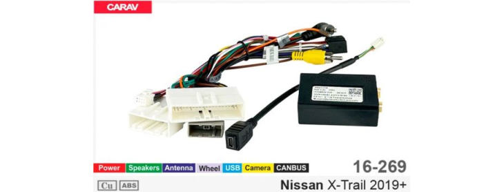 Комплект переходников Carav 16-269 в Nissan X-Trail (для магнитол 7", 9", 10.1"), фото 6