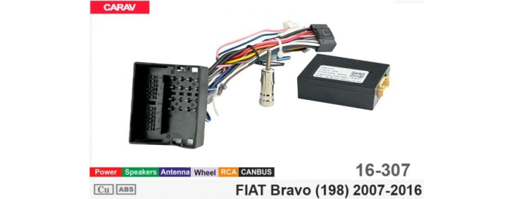 Комплект переходников Carav 16-307 в Fiat Bravo (для магнитол 7", 9", 10.1"), фото 6