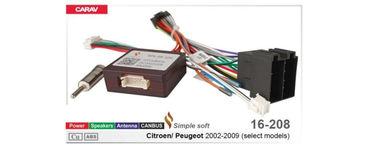 Комплект переходников Carav 16-208 в Citroen, Peugeot (для магнитол 7", 9", 10.1"), фото 7