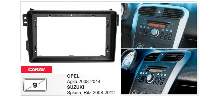 Переходная рамка Carav 22-370 для Opel Agila 2008-2014, Suzuki Splash 2008-2012, Ritz 2008-2012, фото 5