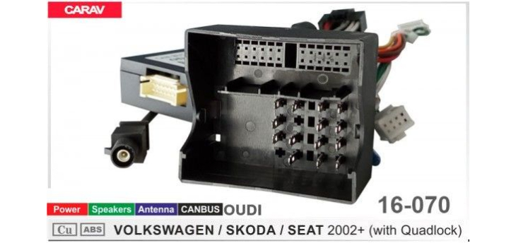 Комплект переходников Carav 16-070 в Volkswagen, Audi, Skoda, Seat (для магнитол 7", 9", 10.1"), фото 8