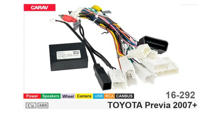 Комплект переходников Carav 16-292 в Toyota Previa 2007-2019 (для магнитол 7", 9", 10.1"), фото 6