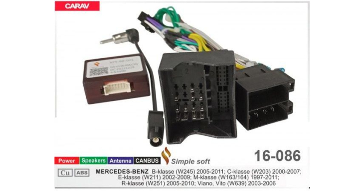 Комплект переходников Carav 16-086 в Mercedes (для магнитол 7", 9", 10.1"), фото 8