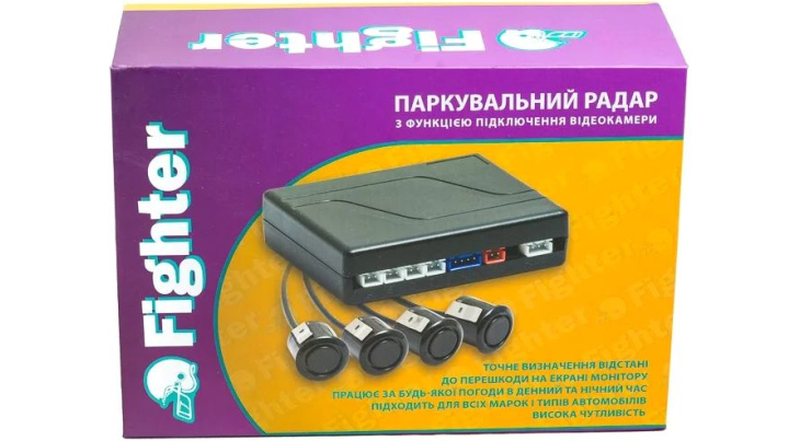 Видеопарктроник Fighter FPS-01V Black с возможностью подключения камеры (4 датчика), Цвет датчиков: черный, фото 3