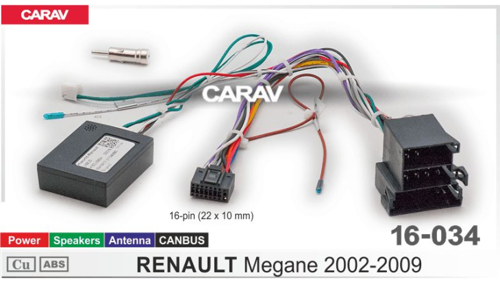 Комплект переходников Carav 16-034 в Renault Megan 2002-2009 (для магнитол 7", 9", 10.1"), фото 5