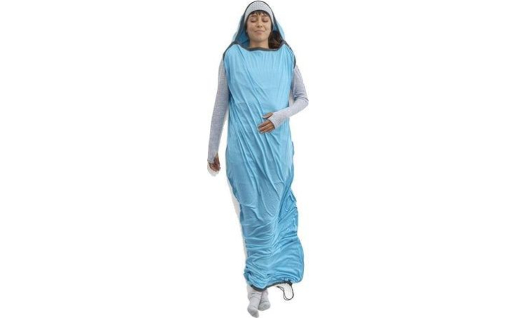 Вкладыш в спальник Sea to Summit Breeze Sleeping Bag Liner Insect Shield - Mummy w/ Drawcord - S Turkish Tile Blue, фото 2
