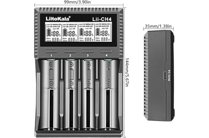 Универсальное зарядное устройство LiitoKala Lii-CH4 5V 2A на 4 канала, фото 3