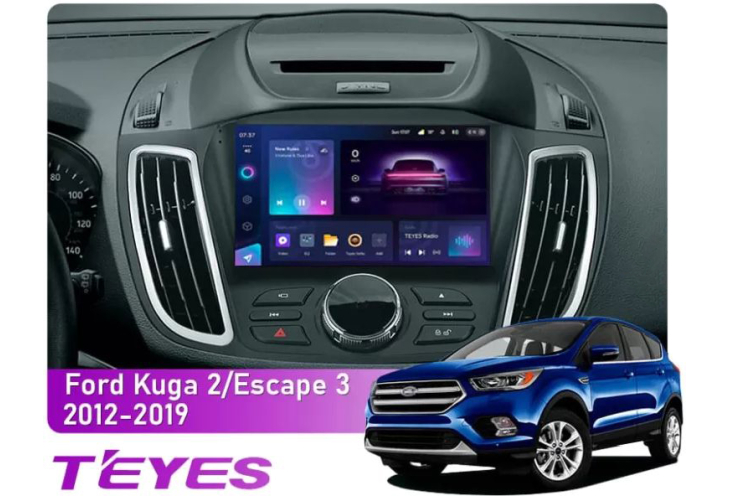 Штатная магнитола Teyes CC3 2k 4+32Gb Ford Kuga 2/Escape 3 2012-2019 (B) 9", Линейка: CC3 2k, Модификация: 4+32Gb, Комплектация: B, фото 3