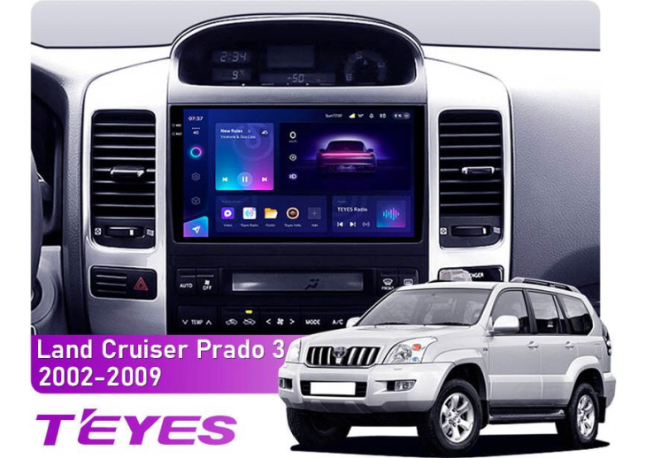 Штатная магнитола Teyes CC3 2k 4+32Gb Toyota Land Cruiser Prado 120 / Lexus GX470 J120 2002-2009 (F1) (A) 9", Линейка: CC3 2k, Модификация: 4+32Gb, Комплектация: F1 A, фото 3