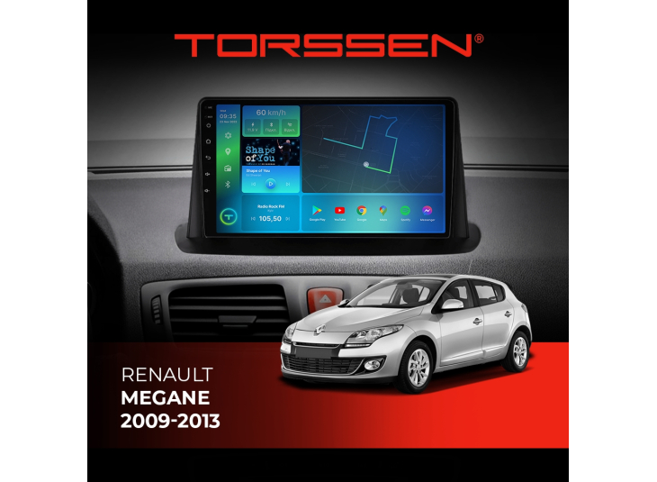 Штатна магнітола Torssen Renault Megane 3 2008-2015 FL9 4/64Gb 4G Carplay DSP, Лінійка: FL9, Модифікація: 4+64Gb, фото 2