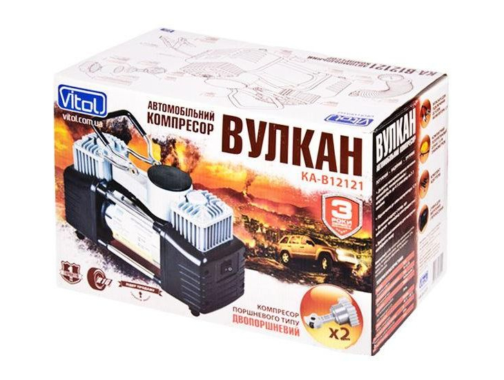 Компрессор Vitol КА-В12122 Вулкан двухцилиндровый, фото 2