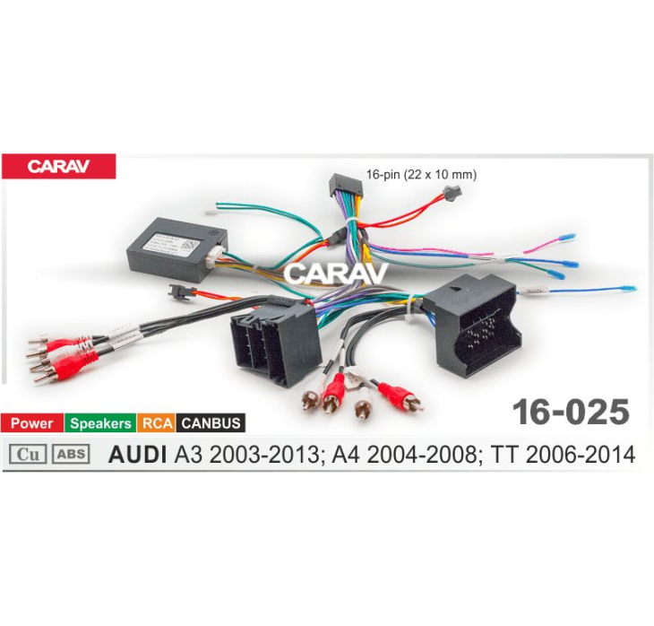 Комплект переходников Carav 16-025 в Audi A3, A4, TT (для магнитол 7", 9", 10.1"), фото 6