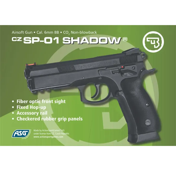 Пистолет страйкбольный ASG CZ SP-01 Shadow СО2 6mm, фото 7