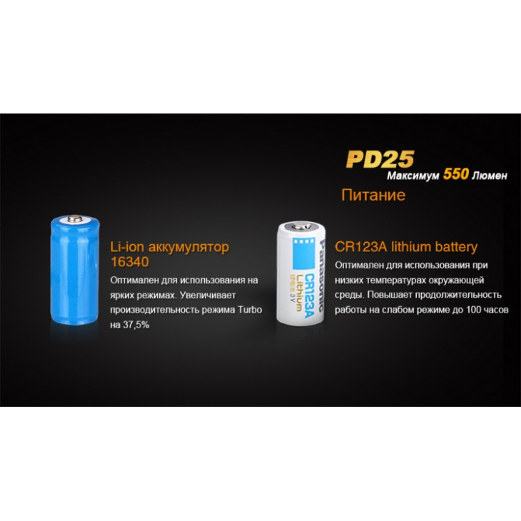 Фонарь Fenix PD25 XP-L + 700 mAh USB, фото 9