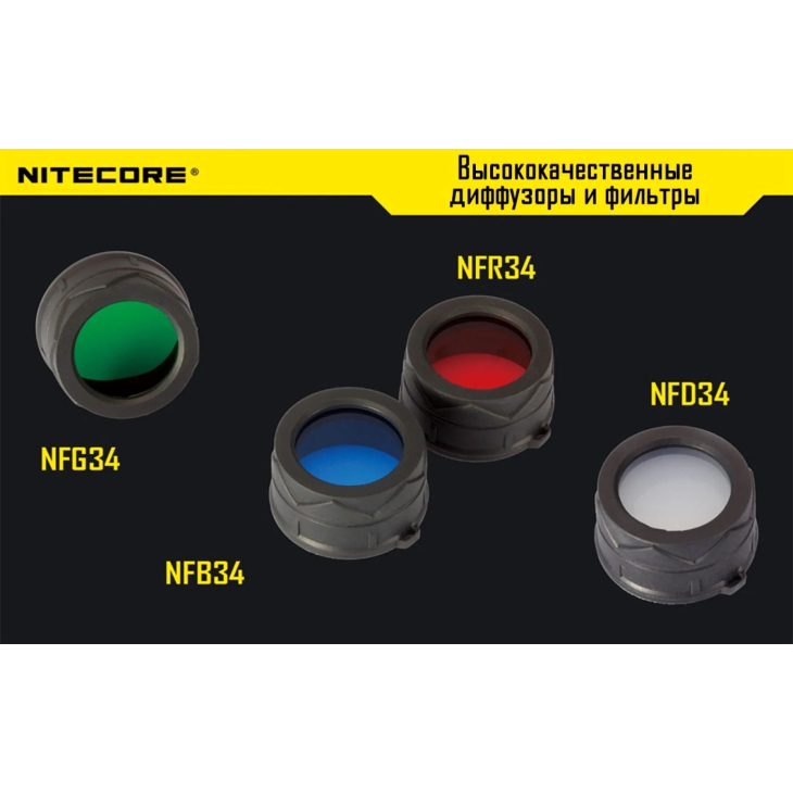 Диффузионный фильтр для фонарей Nitecore NFG34 34 мм, зеленый, фото 2