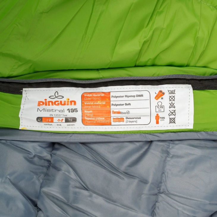 Спальник Pinguin Mistral PFM 185 Green L, фото 2