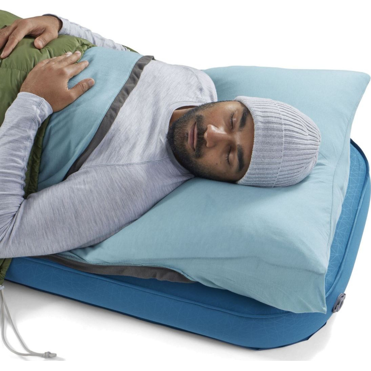 Вкладыш в спальник Sea to Summit Comfort Blend Sleeping Bag Liner Rectangular w/ Pillow Sleeve Aqua Sea Blue, фото 4