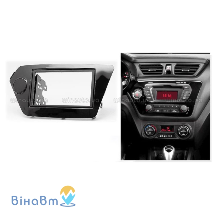 Переходная рамка Carav 11-412 для Kia Rio, K2 (Left Wheel) piano black, фото 4