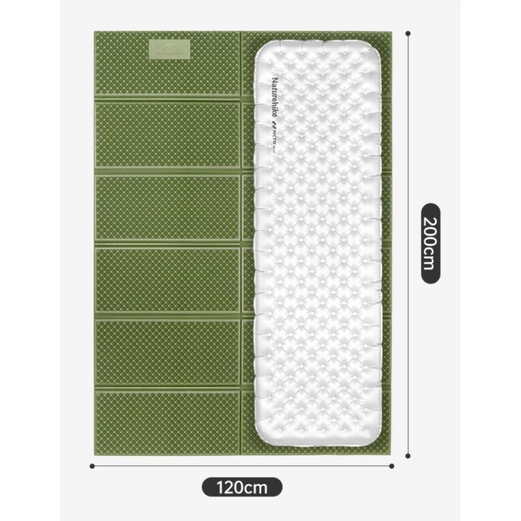 Коврик складной двойной Naturehike IXPE CNK2450WS044 алюминиевая пленка 200x120х1,8 см синий, фото 3