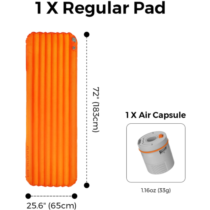Коврик самонадувающийся Flextail Tiny Sleeping Pad R05 AVS оранжевый, фото 6