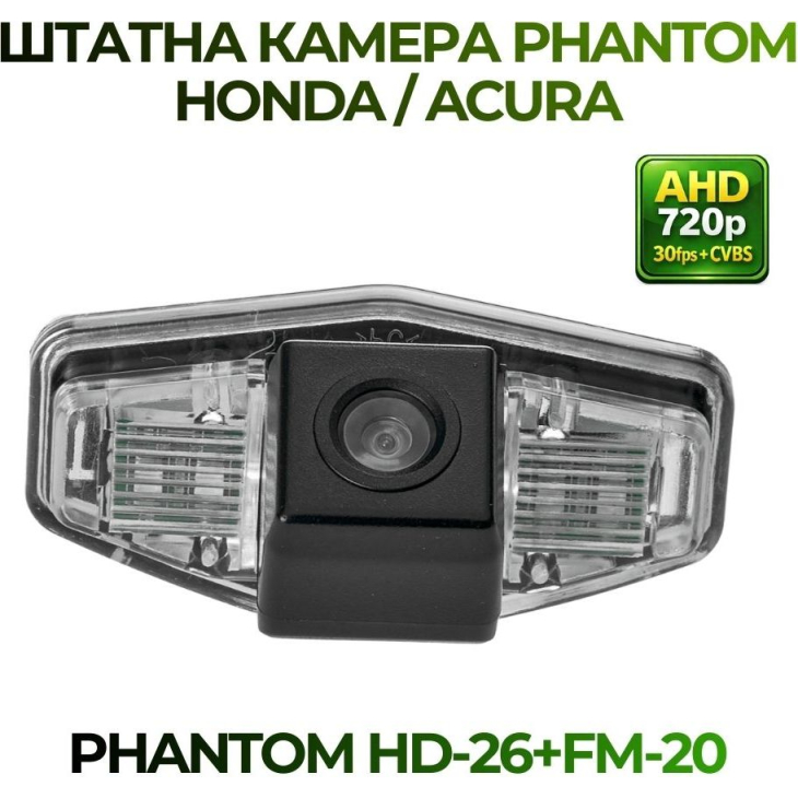 Штатная камера заднего вида Phantom HD-26+FM-20 для Honda/Acura, Модель камеры: HD, фото 