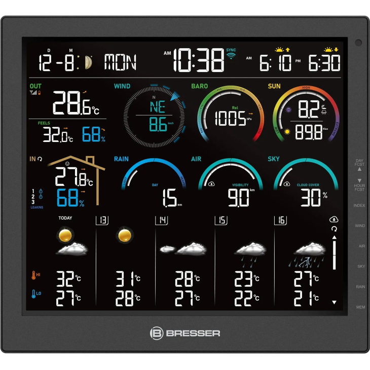 Метеостанция Bresser 4CAST 10" WiFi Weather Station 8-in-1, фото 3